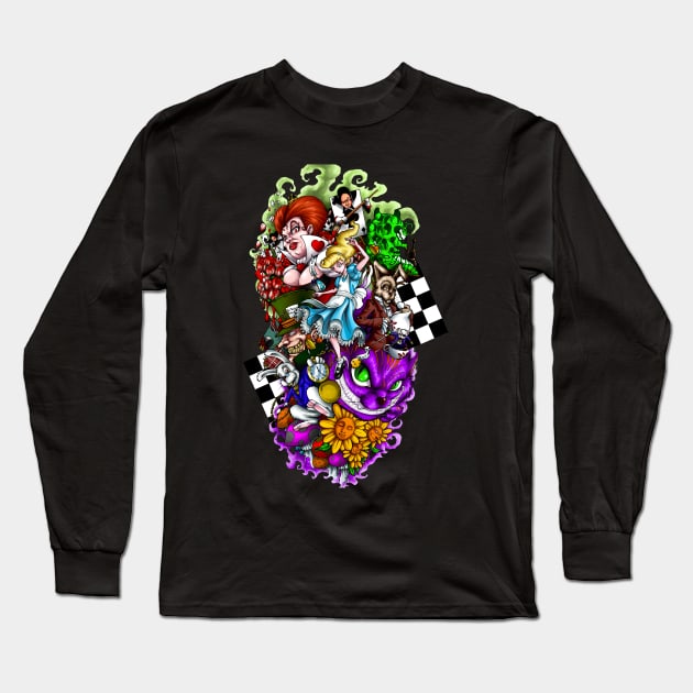 Alice in wonderland Long Sleeve T-Shirt by gabrielcardozoart